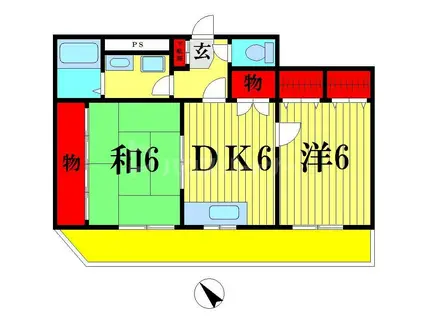 グローリアパレス弐番館(2DK/8階)の間取り写真