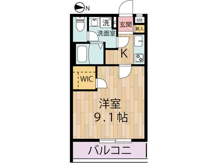 ビーム リバー川崎(1K/3階)の間取り写真