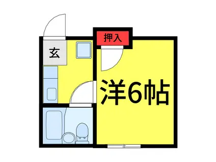 ベルウッド鈴木(1K/2階)の間取り写真