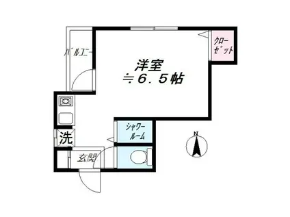 ライフエコー(ワンルーム/2階)の間取り写真