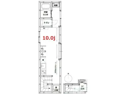 EN-NAKAMEGURO(ワンルーム/2階)の間取り写真