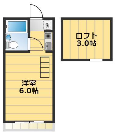 コーポ有木(ワンルーム/2階)の間取り写真