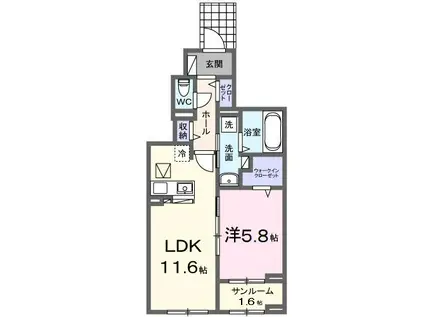 メゾン セレニテ(1LDK/1階)の間取り写真