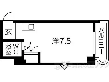 カルム千里山II(ワンルーム/3階)の間取り写真