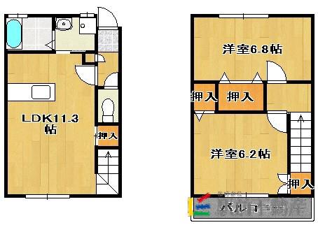 サンメゾン・N(2LDK/1階)の間取り写真