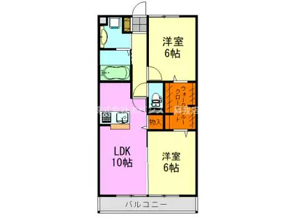 コンフォートヒルズ・蘇我宮崎台(2LDK/2階)の間取り写真