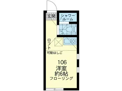 ユナイト浅田クリスピアーノ(ワンルーム/1階)の間取り写真