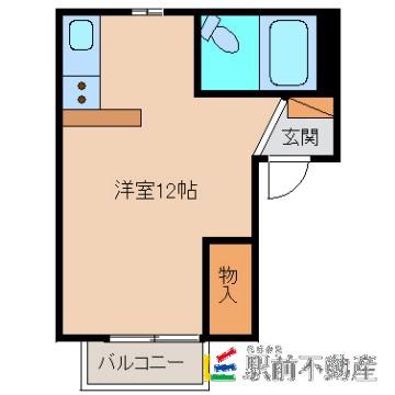 リバティハウスII(ワンルーム/1階)の間取り写真