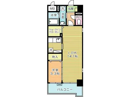 EVER GREEN O(1LDK/5階)の間取り写真