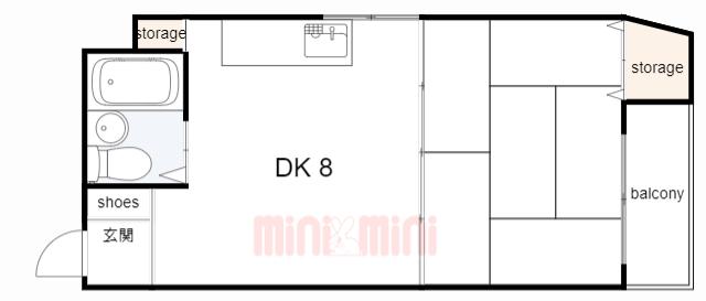第2広本ハイツ(1DK/4階)の間取り写真