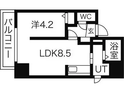 SIRIPAタワー(1DK/4階)の間取り写真