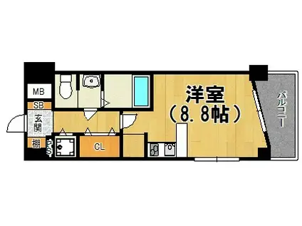 サムティ大阪ウエストグランジール(1K/3階)の間取り写真