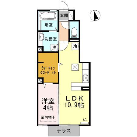 アビテプレミール(1LDK/1階)の間取り写真