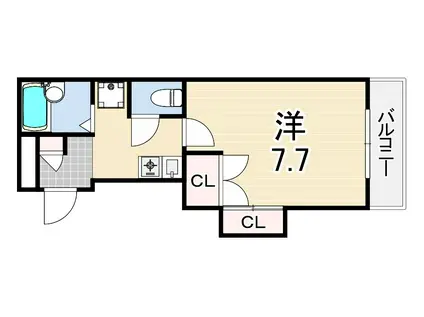 アミティエ六甲(1K/2階)の間取り写真