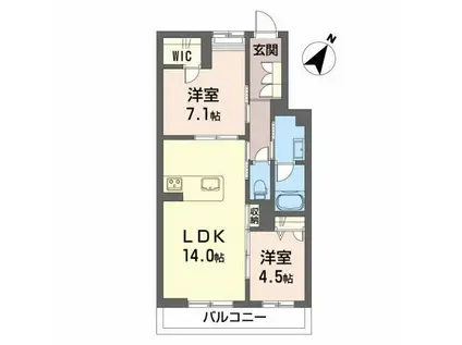 クリザンテーム(2LDK/3階)の間取り写真