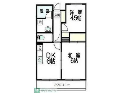 エルム大倉山第9(2DK/5階)の間取り写真