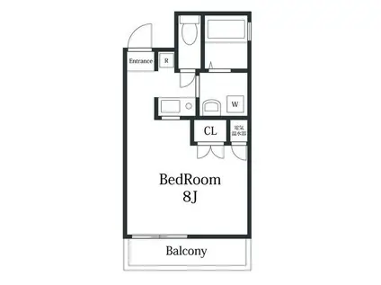 アンリシェール橋本A(ワンルーム/2階)の間取り写真