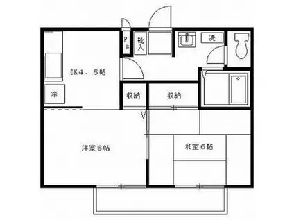 サンガーデンイママン C(2DK/1階)の間取り写真