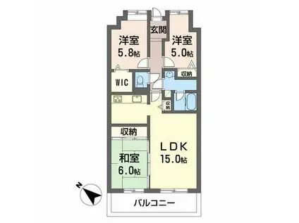 ローレルコート千代田(3LDK/9階)の間取り写真