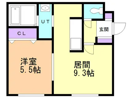 INIZIO (1DK/2階)の間取り写真