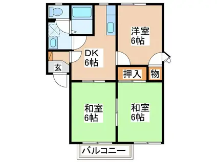 グランドパレスウエスト B(3DK/2階)の間取り写真