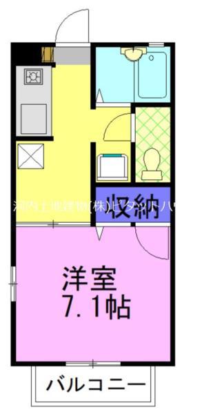 コーポマツミB(1K/1階)の間取り写真