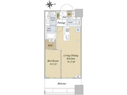 シティタワー銀座東(1LDK/17階)の間取り写真