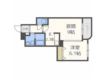 LA.FORTE MARUYAMA(1LDK/5階)の間取り写真