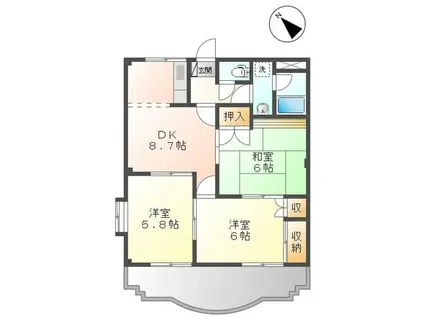 スプリングガーデン(3DK/2階)の間取り写真