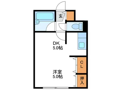 エス・エスビル(1DK/3階)の間取り写真