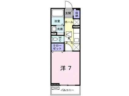 フォルトゥーナ I(1K/1階)の間取り写真