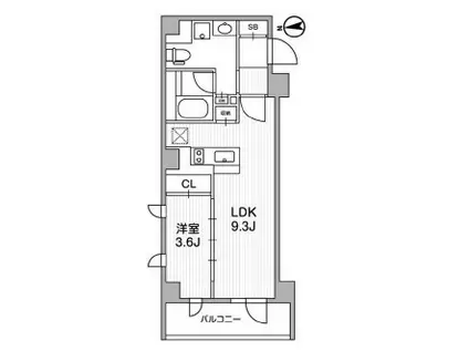 LIGHTHOUSE中馬込(1LDK/2階)の間取り写真