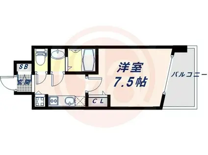 TOYOTOMI STAY PREMIUM ABENO天王寺(1K/13階)の間取り写真