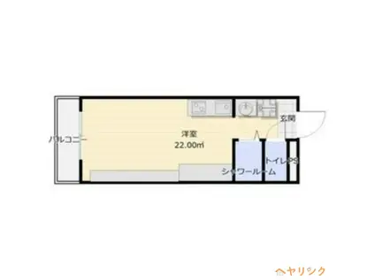 花の木ハイツ(ワンルーム/3階)の間取り写真