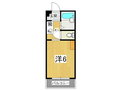 サンシーガルIII(1K/2階)の間取り写真