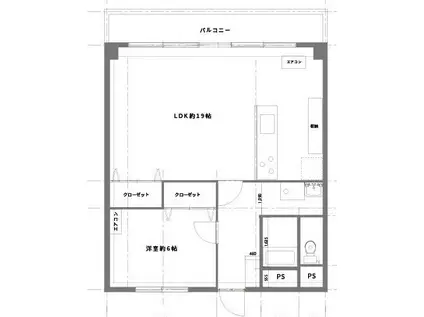 コーポ津雲台(1LDK/3階)の間取り写真