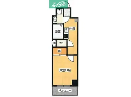 BELLA CASA ノース(1K/5階)の間取り写真