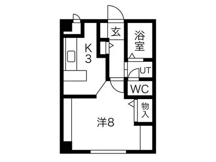 フェリス31(1K/3階)の間取り写真
