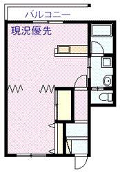 壱番館B(1LDK/2階)の間取り写真