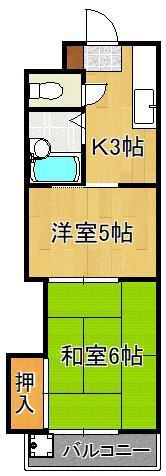 アベニュー筒井(2K/4階)の間取り写真