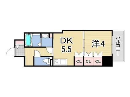 神戸元町NOAH(1DK/1階)の間取り写真