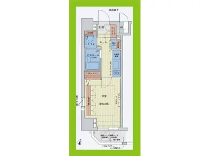 エステムプラザ横浜みなとみらいウエスト(1K/5階)の間取り写真