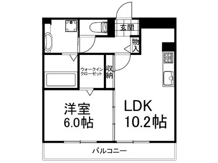 セントラル ヴィレッジ(1LDK/1階)の間取り写真