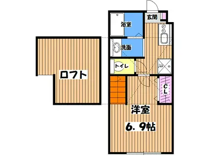 イディアス橋本2番館(1K/1階)の間取り写真
