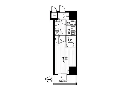 ジェノヴィア両国IVスカイガーデン(1K/3階)の間取り写真