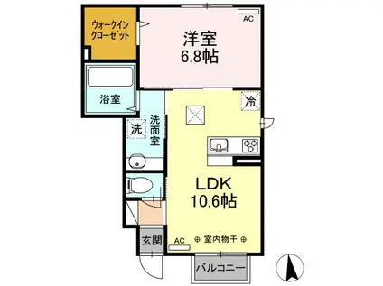 リーブラ レオ(1LDK/1階)の間取り写真