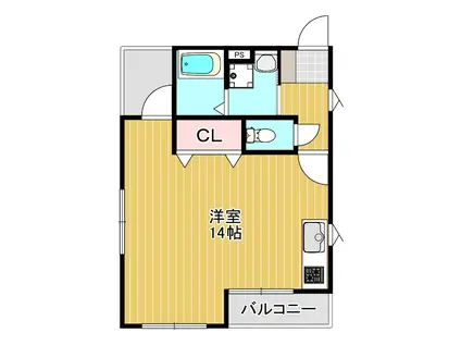 カサデエフェ(1K/2階)の間取り写真