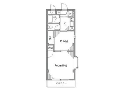 ブライト・ルシヨン(1DK/3階)の間取り写真