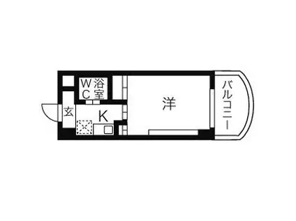 岩井橋ロイヤルハイツ(1K/7階)の間取り写真