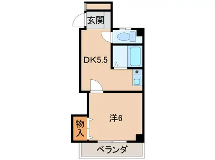 ハウス・エプタ(1K/5階)の間取り写真